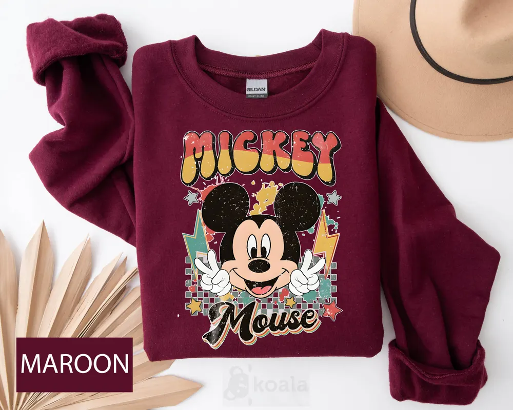 Mickey Sweatshirt Mickey Peace Sign Sweatshirt Disney Mickey Sweatshirt Disneyland Sweatshirt Magic Sweatshirt Family Trip Sweatshirt