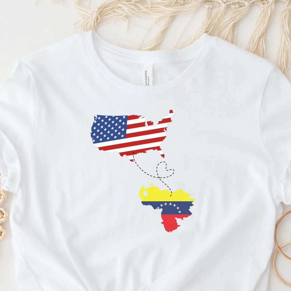 Venezuela Usa Any 2 Countries Emigration Gift Long Distance Gift Immigrant Shirt Long Distance Family Location Shirt Long Distanced Gift
