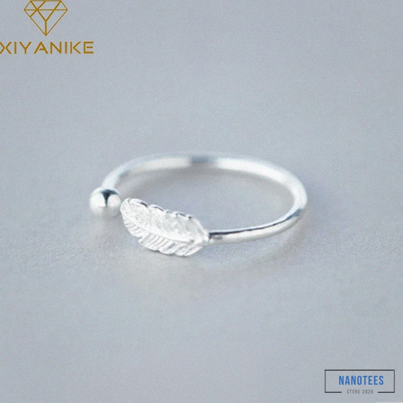 Nanotees - Featured Product - Xiyanike Silver Color New Fashion Feather Opening Rings Creative Simple Party Jewelry For Women Valentine'S Day Gifts Alx