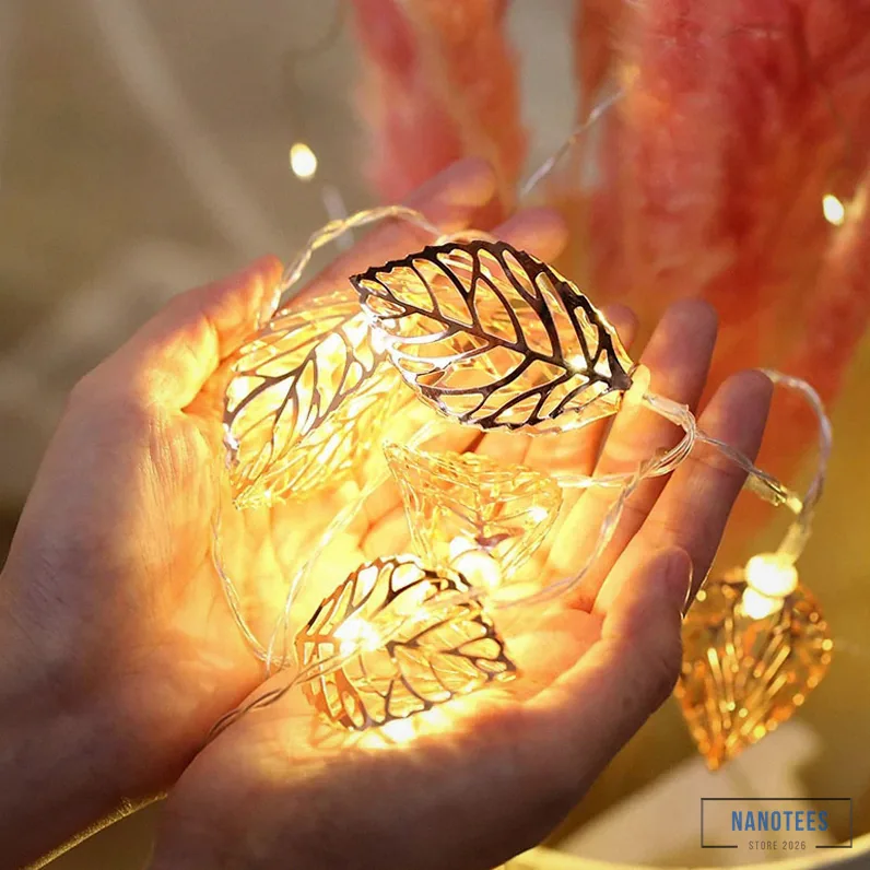 Nanotees - Featured Product - 10/20 Led Garland Light String Battery Power Leaves Style Christmas Valentine'S Day Living Room Garden Led String Lights Decor Alx
