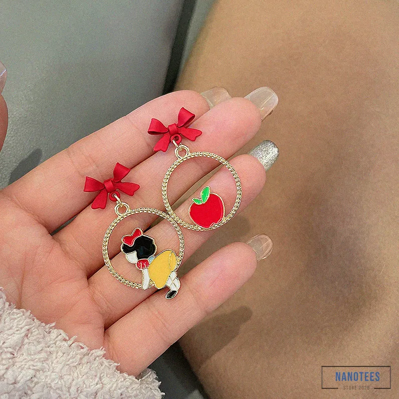 Nanotees - Featured Product - Red Color Hang Earrings For Women Summer Korean Flower Heart Leaf Metal Earrings Wedding Party Jewelry Valentine'S Day Girl Gift Alx