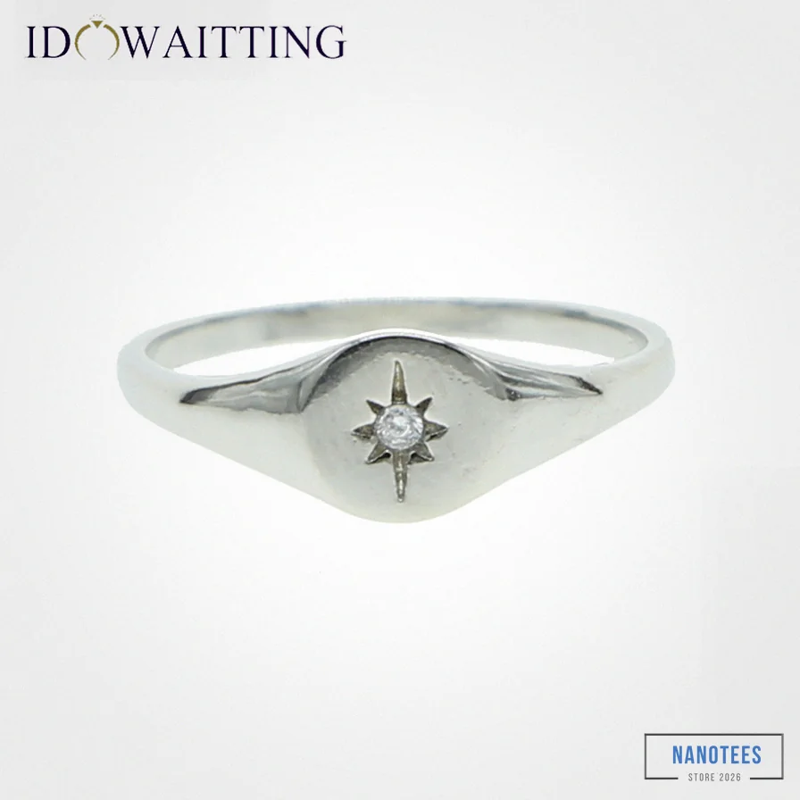 Nanotees - Featured Product - 2022 Valentine'S Day Gift Simple Gold Color Engagement North Star Starburst Signet Rings Minimal Delicate Finger Jewelry Women Alx