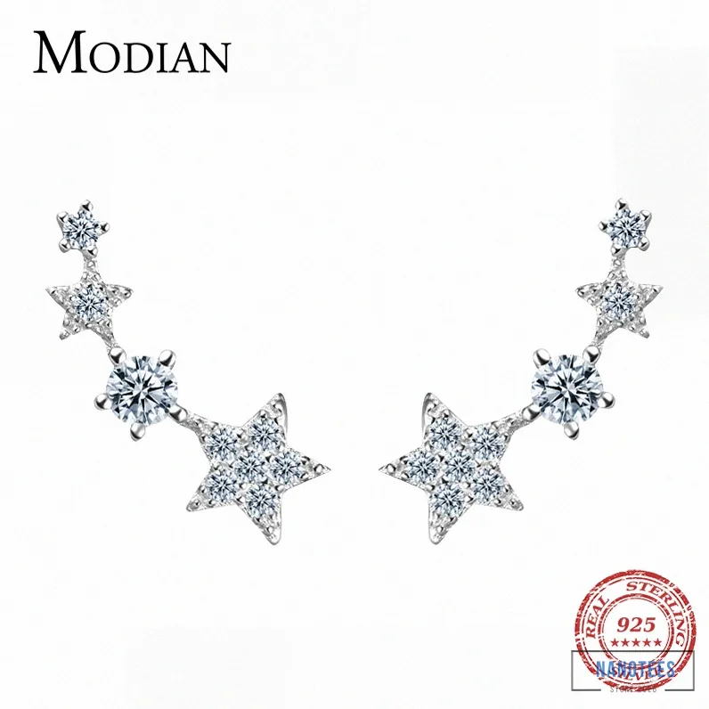 Nanotees - Featured Product - Modian Authentic 925 Sterling Silver Cz Exquisite Stackable Star Stud Earrings For Women Fashion Jewelry Valentine'S Day Gift Alx