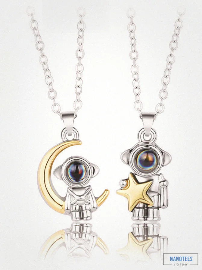 Nanotees - Featured Product - New 100 Language Projection Stone Couple Necklace For Women Astronaut Star Moon Simple Valentine'S Day Necklace Jewelry Alx