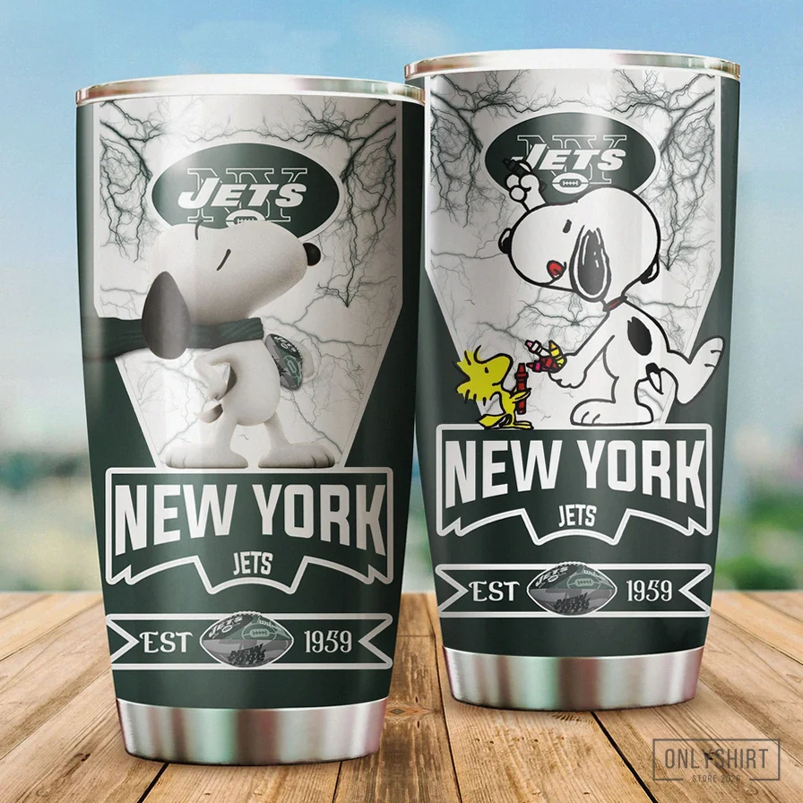 Onlyshirt - Insulated Tumbler - New York Jets Est 1959 Snoopy All Over Print 3D Tumbler