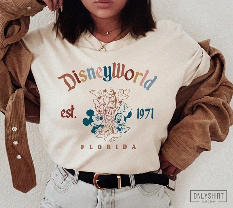 Onlyshirt - Printed T - Shirt - Disneyworld Shirts - Epcot - Mickey Ears Shirt - Toddler Birthday Shirt - Disney Gift For Kids - Mickey Disney Shirts Family - Disneyland Shirt