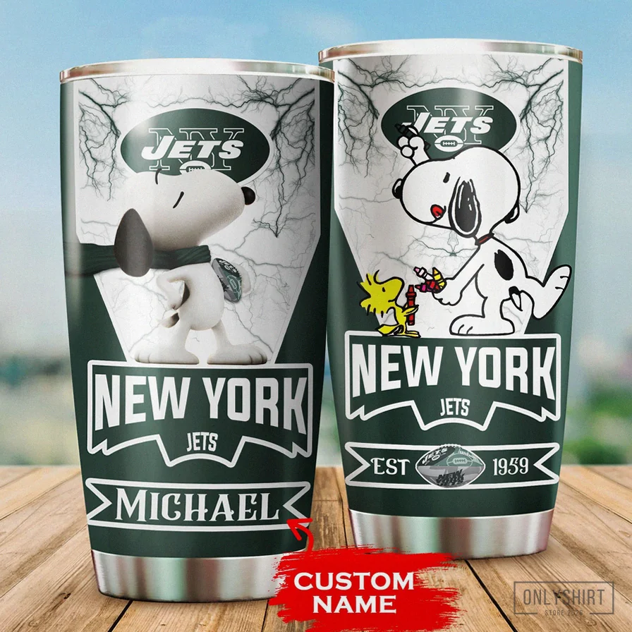 Onlyshirt - Insulated Tumbler - Personalized New York Jets Snoopy All Over Print 3D Tumbler