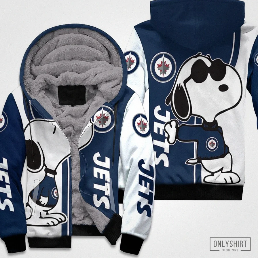 Onlyshirt - Custom Hoodie - Winnipeg Jets Snoopy Lover 3D Printed Fleece Hoodie