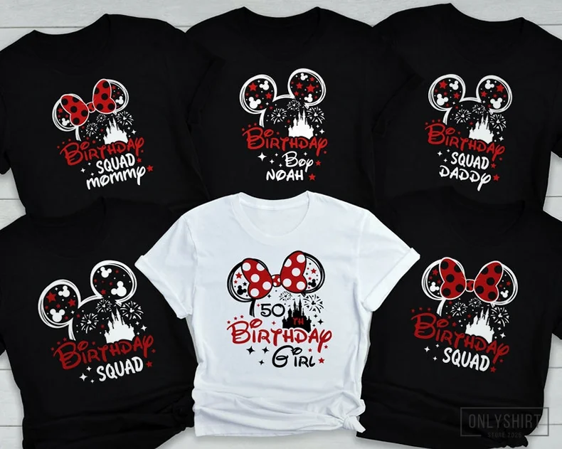 Onlyshirt - Graphic Tee - Disney Birthday Girl And Boy Shirt - Disney Birthday Family Shirt - Disney Trip 2024 - Disney Birthday Squad Shirt - Disney Birthday Girl Shirts
