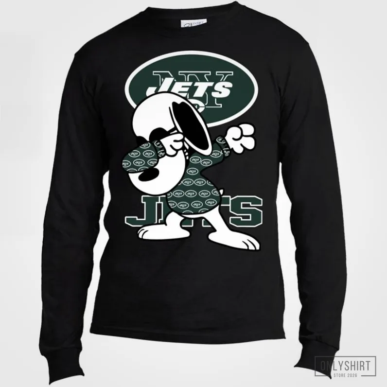 Onlyshirt - Graphic Tee - New York Jets Snoopy Dabbing Shirts