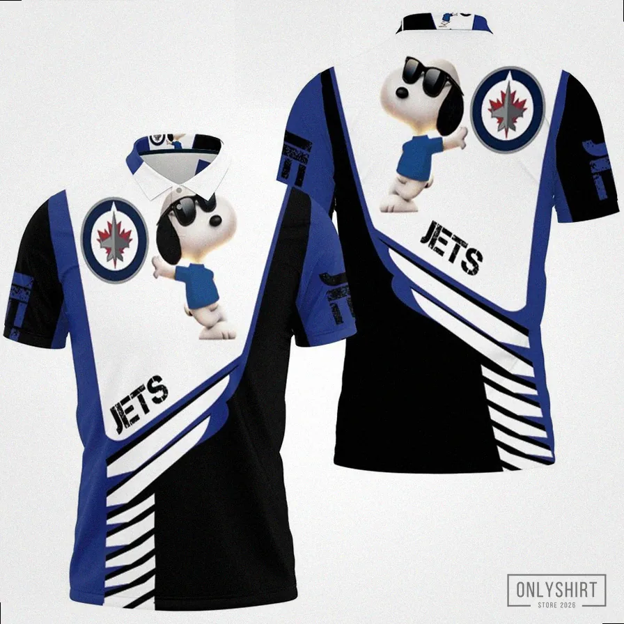 Onlyshirt - Graphic Tee - Winnipeg Jets Snoopy For Fans 3D Polo Shirt