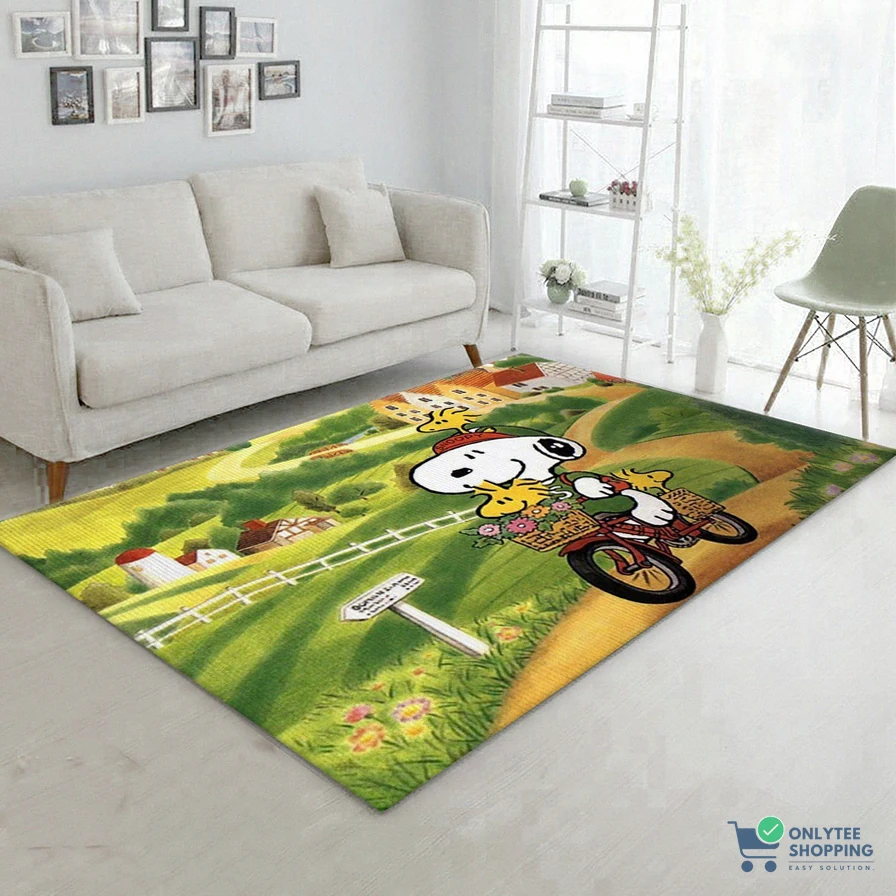 Onlytee - Floor Mat Rug - Snoopy Ver5 Rug Bedroom Rug Christmas Gift Decor Area Rug For Living Room Bedroom Rug Home Decor