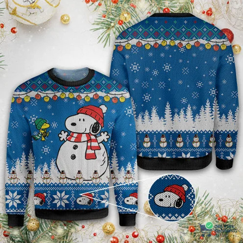 Onlytee - Featured Product - Snoopy And Woodstock Ugly Sweater Christmas Ugly Sweater