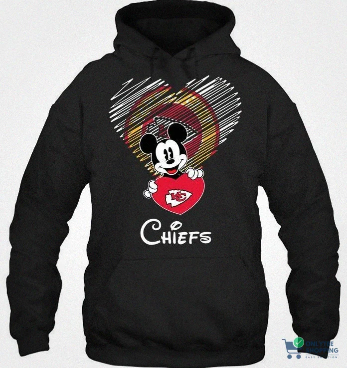 Onlytee - Printed Hoodie - Loves Kansas City Chiefs Fan Hoodie T Shirt Hoodie - Hoodie Sweater