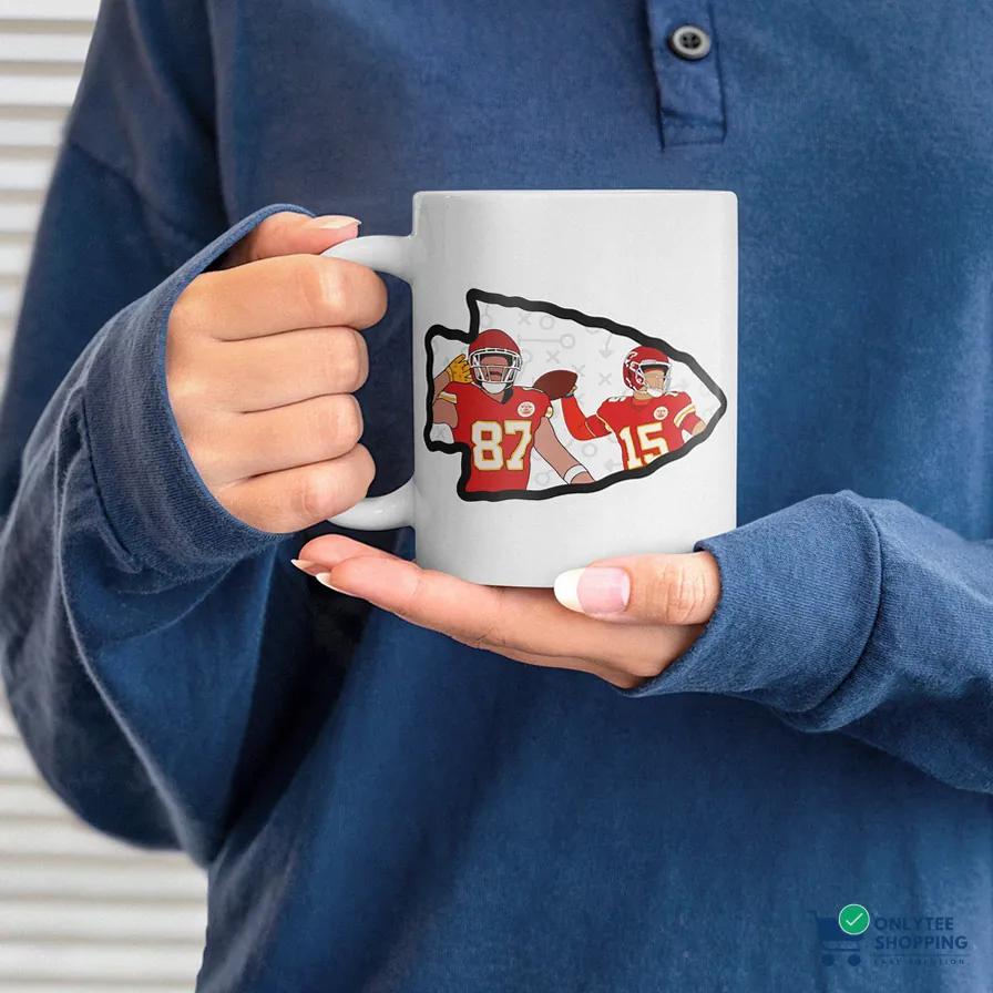 Onlytee - Funny Coffee Mug - Kansas City Chiefs Mahomes Kelce Mug Coffee Cup Fan Birthday Gift
