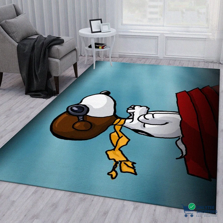 Onlytee - Floor Mat Rug - Snoopy Area Rug Living Room Rug Us Gift Decor Area Rug For Living Room Bedroom Rug Home Decor