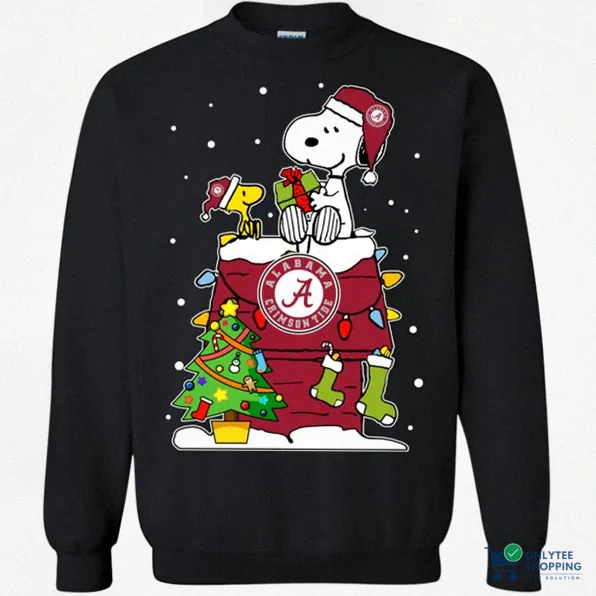 Onlytee - Featured Product - Alabama Crimson Tide Ugly Christmas Sweaters Snoopy Woodstock Sweater