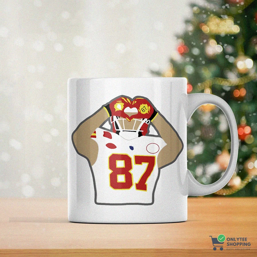 Onlytee - Funny Coffee Mug - 11 Oz Travis Kelce Heart Hands Mug Kansas City Valentine'S Day Gift Coffee Mug For Him