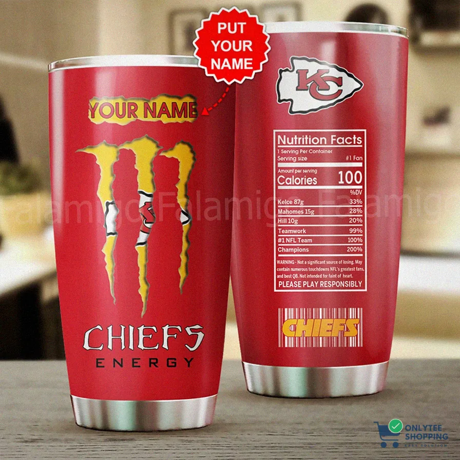 Onlytee - Insulated Tumbler - Personalized Kansas City Chiefs Stainless Steel Tumbler - Tumbler 20Oz