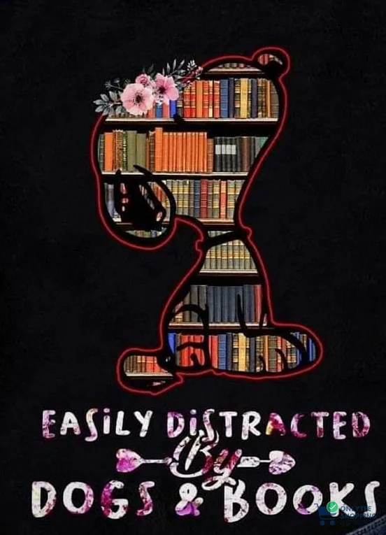 Onlytee - Wall Art Poster - Easily Distracted By Dogs And Books Snoopy Poster Poster Canvas