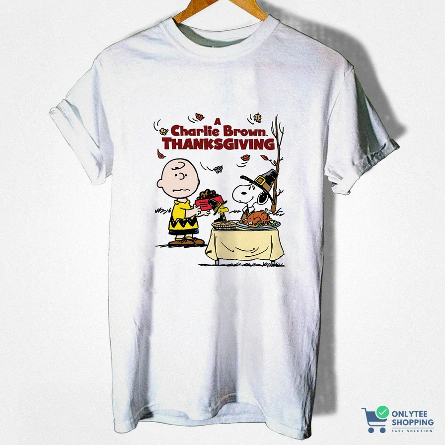 Onlytee - Graphic Tee - Charlie Brown Snoopy Thanksgiving Women T - Shirt