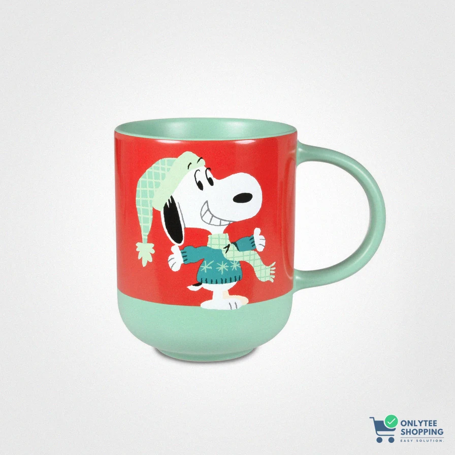 Onlytee - Funny Mug - Snoopy Red And Green Christmas Mug X Gleamseeker Fashion