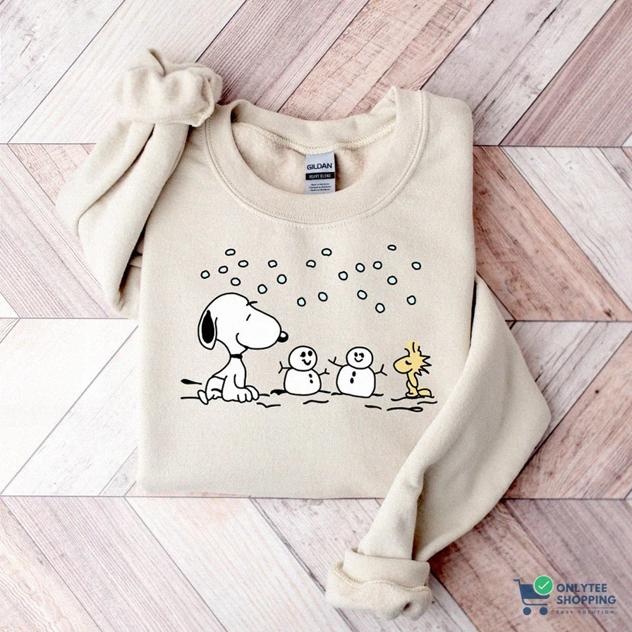 Onlytee - Printed Crewneck - Snoopy Christmas Sweatshirt - Christmas Apparel - Cute Christmas Dog Lover Gift - Dog Christmas Crewneck - Boujee T - Shirt - Christmas Gifts