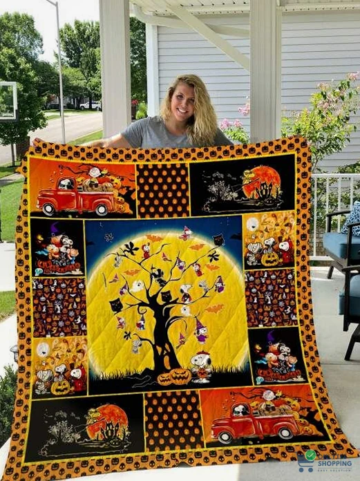 Onlytee - Warm Blanket - Snoopy Halloween 2 3D Quilt Blanket - Fleece Blanket