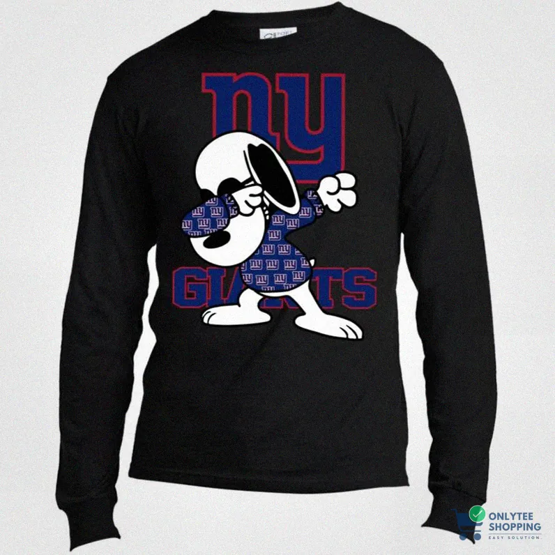 Onlytee - Graphic Tee - New York Giants Snoopy Dabbing Shirts
