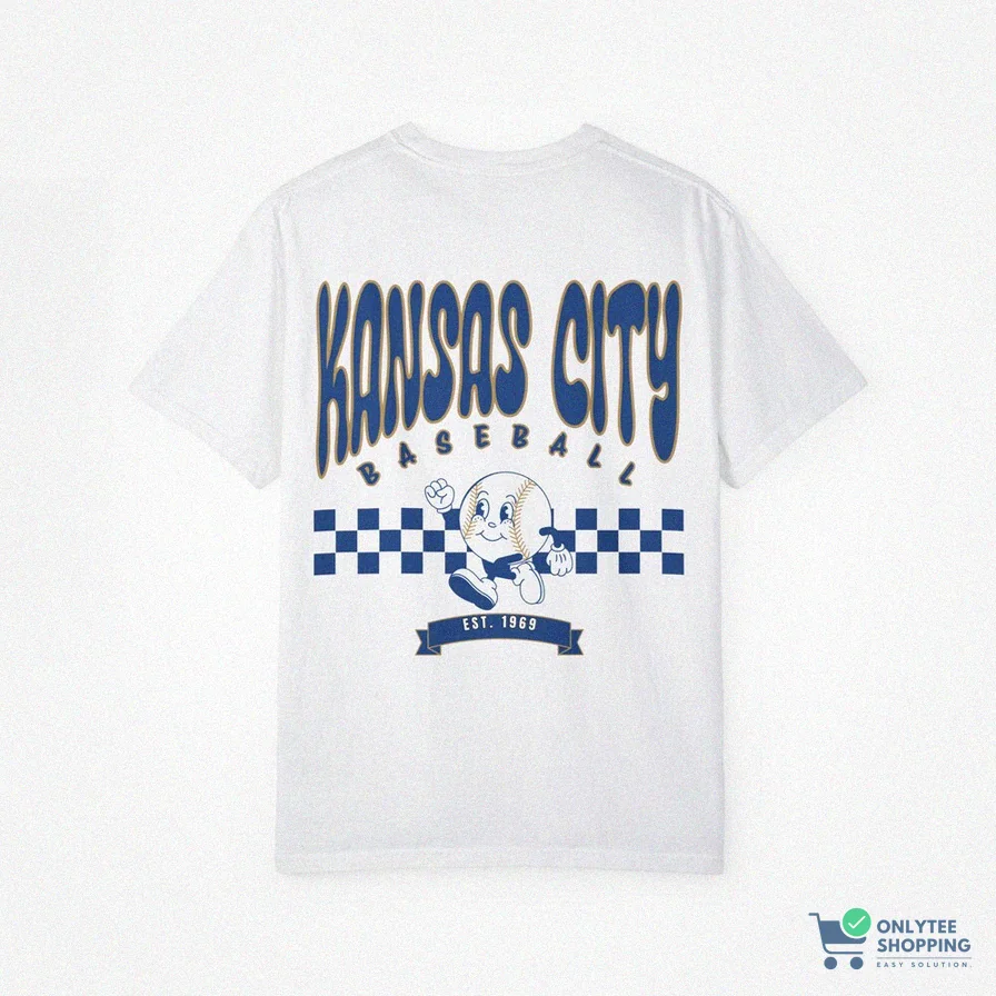 Onlytee - Printed T - Shirt - Retro Shirt - Retro Kansas City Baseball Shirt - Vintage Shirt - Vintage Kansas City Baseball Shirt
