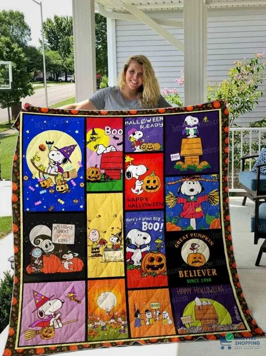 Onlytee - Warm Blanket - T Snoopy Halloween 3D Quilt Blanket - Fleece Blanket