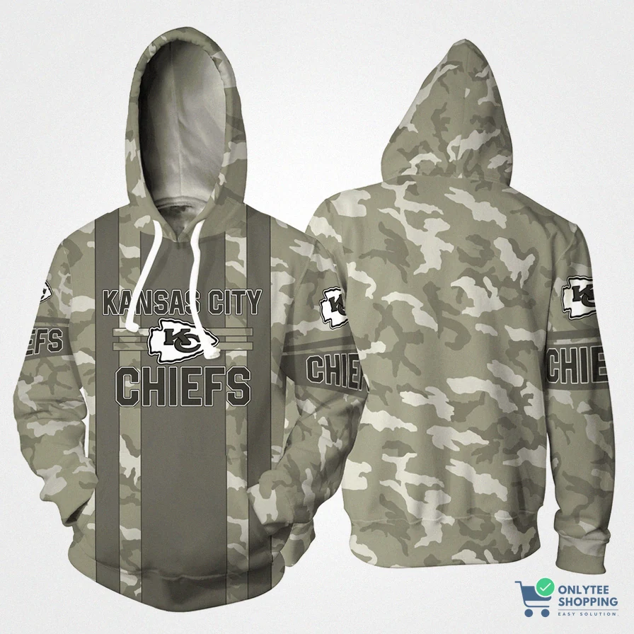 Onlytee - Custom Hoodie - Kansas City Chiefs Sports - Team Logo 3D Hoodie 3D Printed Pull Over Hoodie - Pullover Hoodie & Zip Up Hoodie Aop Shirt