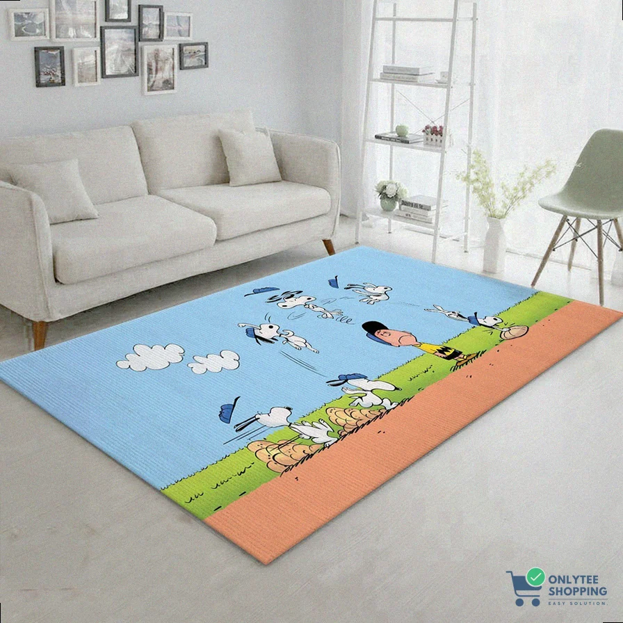 Onlytee - Floor Mat Rug - Snoopy Ver3 Rug Bedroom Rug Family Gift Decor Area Rug For Living Room Bedroom Rug Home Decor