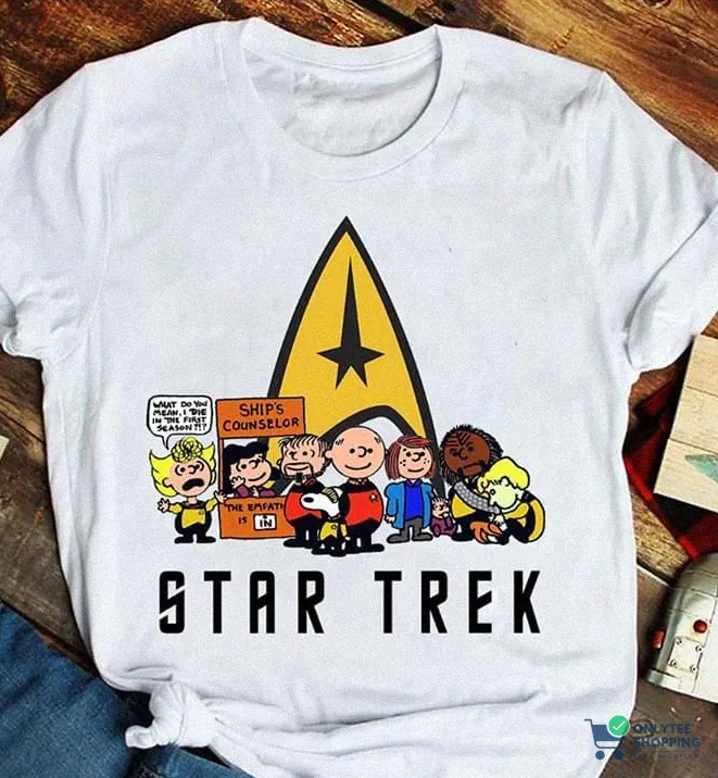 Onlytee - Printed Hoodie - Star Trek Snoopy Astronauts Cross Over For Fan T Shirt Hoodie Sweater Tshirt Hoodie Sweater