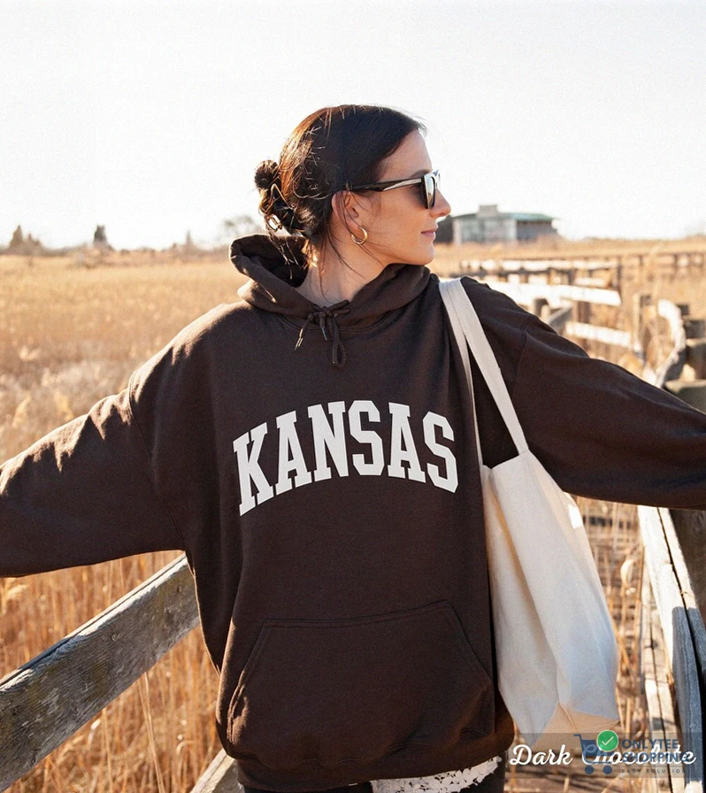 Onlytee - Printed Crewneck - Kansas Hoodie Kansas Gifts Varsity Sweatshirt Adventure Hoodie State Hoodie Travel Hoodie Kansas City Sweater Granola Gift Granola Hoodie