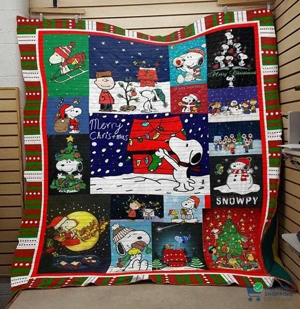 Onlytee - Warm Blanket - Snoopy Christmas 3D Quilt Blanket - Fleece Blanket