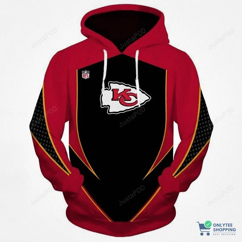 Onlytee - Custom Hoodie - New Mendesign Sports - Team Football Kansas City Chiefs 3D Hoodie Zip Hoodie - 3D All Over Print Hoodie Zip Hoodie Aop Shirt