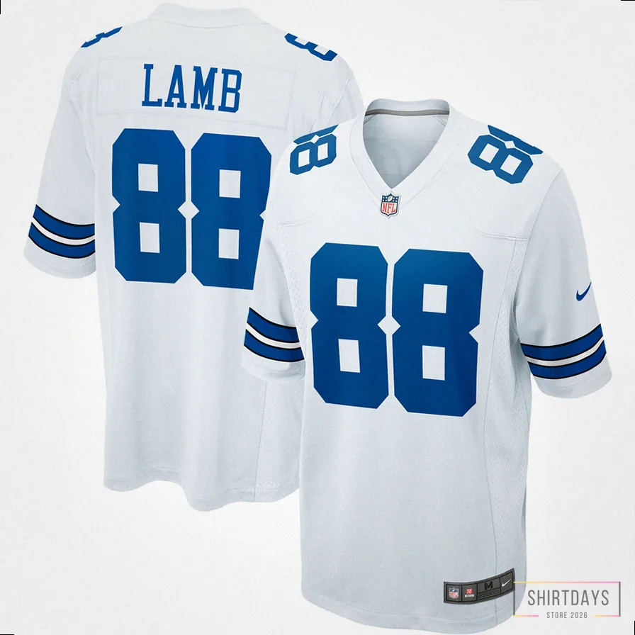 Shirtdays - Custom Name Jersey - Men'S Dallas Cowboys Ceedee Lamb White Game Team Jersey