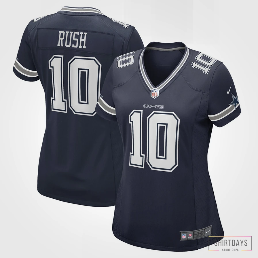 Shirtdays - Custom Name Jersey - Women'S Dallas Cowboys Cooper Rush Navy Game Player Jersey