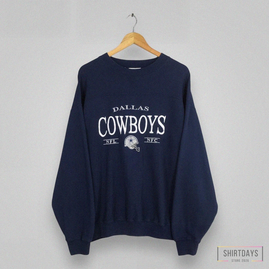 Shirtdays - Fleece Sweatshirt - Vintage 90S Dallas Cowboys Nflsweatshirt Xlarge Dallas Cowboys Embroidery Logo Crewneck Dallas Cowboys National Football Team Sweater Xl