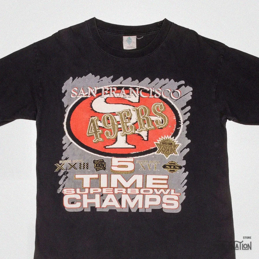 Shirtnation - Printed T - Shirt - Vintage Nfl San Francisco 49Ers 5 Time Superbowl Champs 1994 Tee Shirt Sze Large