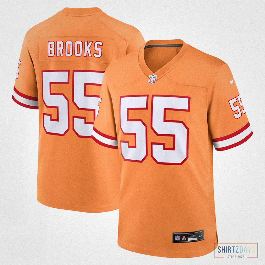 Shirtzdays - Custom Name Jersey - Men'S Tampa Bay Buccaneers Derrick Brooks Orange Throwback Game Jersey