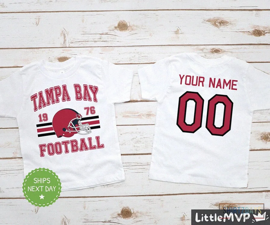 Shirtzdays - Printed T - Shirt - Tampa Bay Football Kids Shirt - Personalized Football Shirt - Custom Kids Football Shirt - Tampa Bay Fan Shirt
