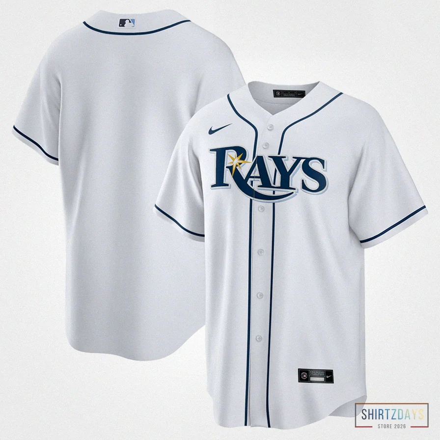 Shirtzdays - Custom Name Jersey - Men'S Tampa Bay Rays White Home Replica Team Jersey