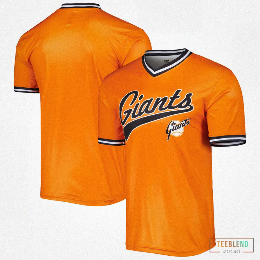 Teeblend - Custom Name Jersey - Men'S San Francisco Giants Stitches Orange Cooperstown Collection Team Jersey