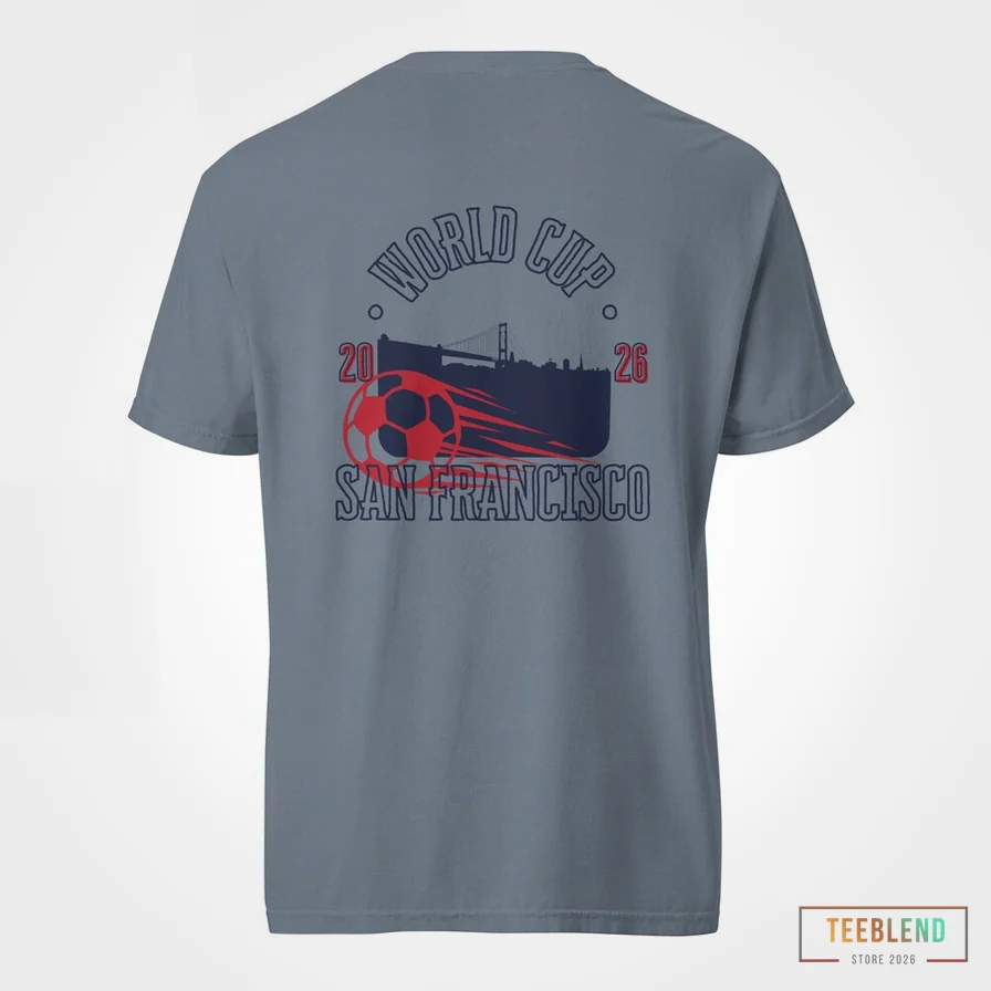 Teeblend - Printed T - Shirt - World Cup San Francisco Skyline Unisex Garment - Dyed Heavyweight T - Shirt