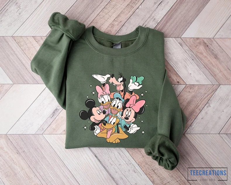 Teecreations - Graphic Tee - Disney Shirt - Mickey And Friends T - Shirt - Mickey And Friends Minnie Donald Daisy Goofy Pluto Tee - Disney - Disneyland Shirt - Disneyworld Tee