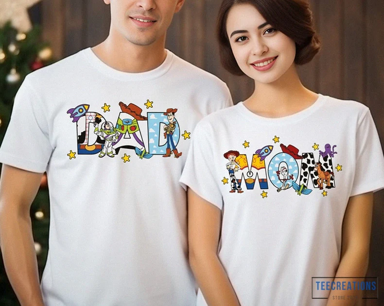 Teecreations - Printed T - Shirt - Disney Family Shirts - Toy Story Family Shirt - Disney Woody - Disney Jessie - Custom Disney Tee - Disney Dad And Mom Tee - Disney Couple Shirts