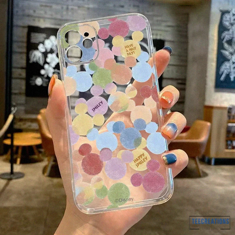 Teecreations - Featured Product - Disney Mickey Logo Colors Painting For Iphone 14 13 12 11 Pro Max Mini Se2 6 6S 7 8 Plus X Xr Xs Max Silicone Cover Phone Case Alx