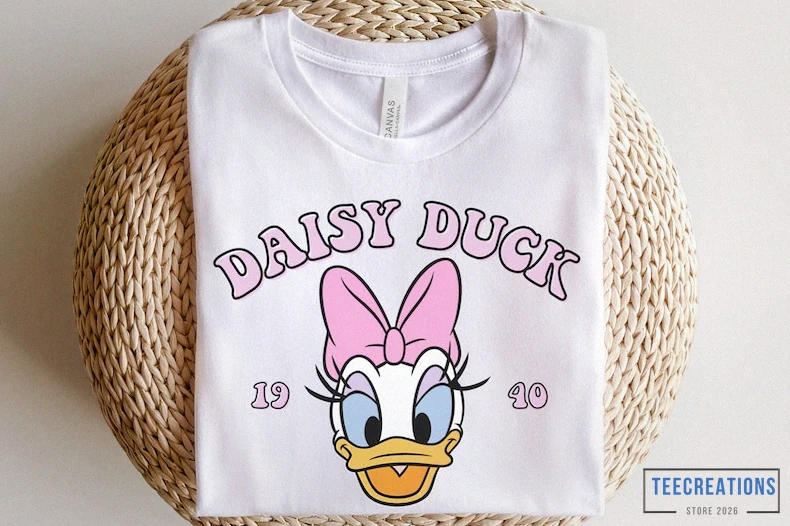 Teecreations - Printed T - Shirt - Daisy Duck Shirt - Retro Vintage Daisy Shirt - Disney World Shirt - Disneyland Shirts - Disney Shirt - Disneyland Shirt - Disney World Shirt